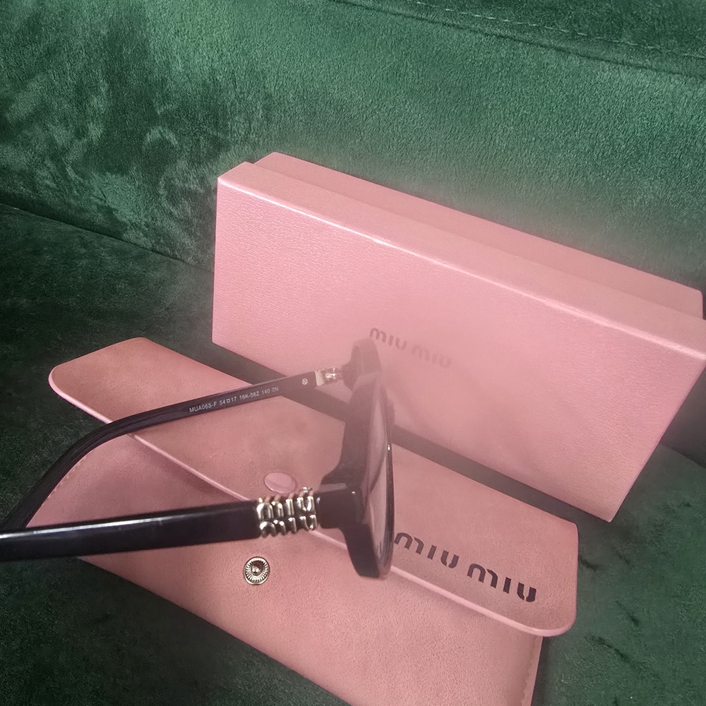 Miu Miu Black Sunglasses with Pink Case and Box